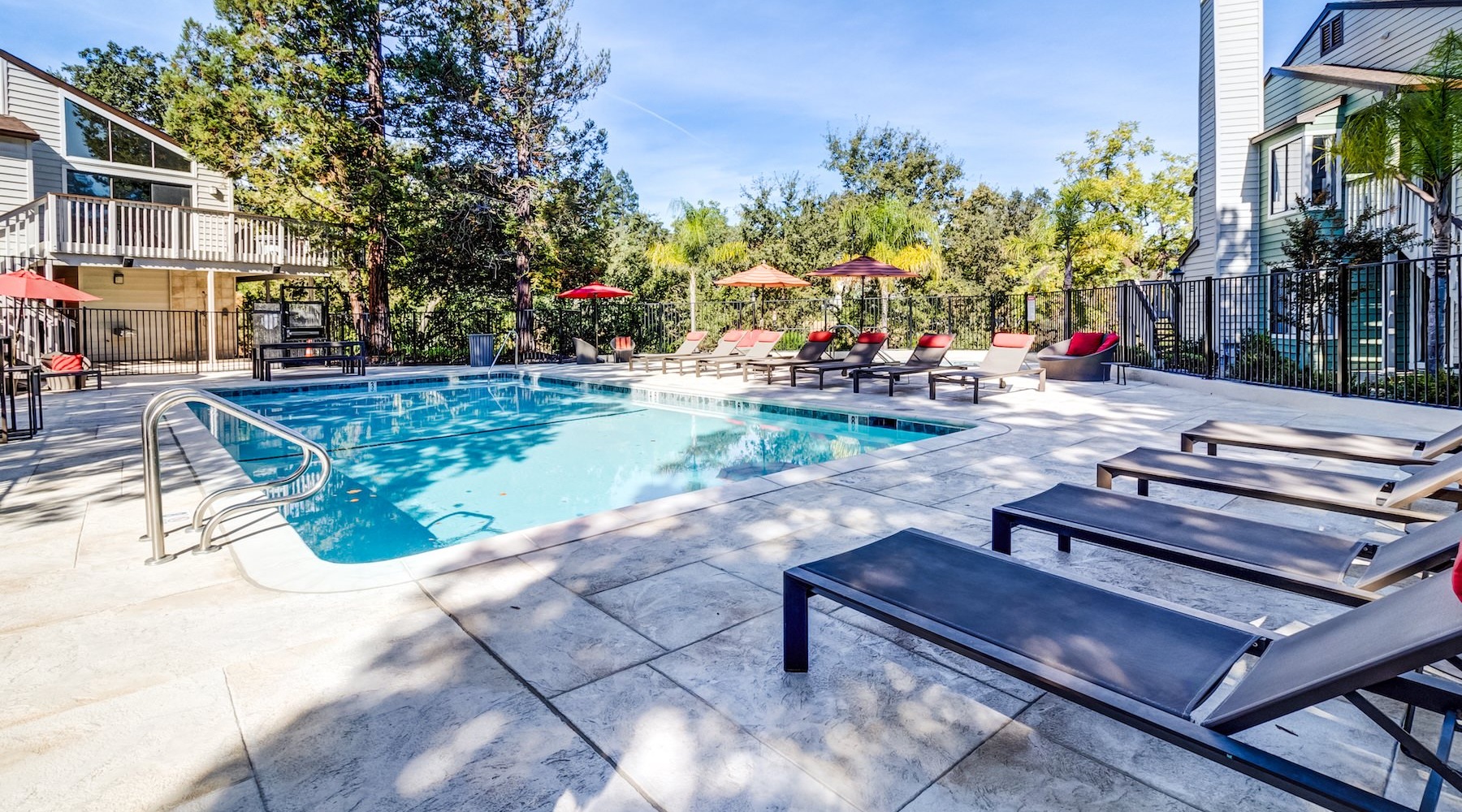 resort style pool with seating